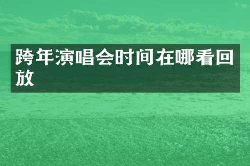 跨年演唱会时间在哪看回放