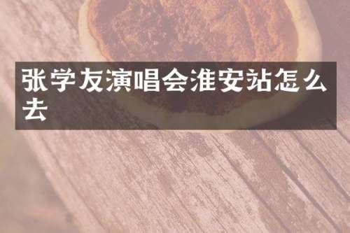 张学友演唱会淮安站怎么去
