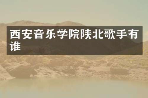 西安音乐学院陕北歌手有谁