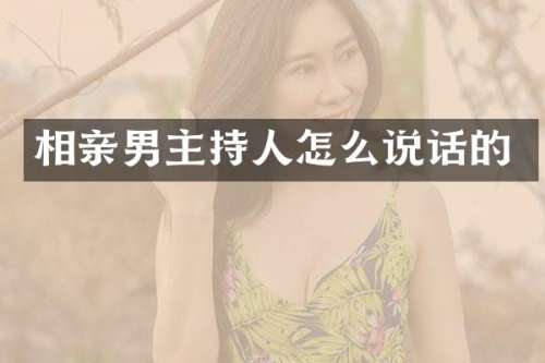 相亲男主持人怎么说话的