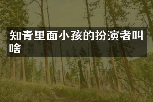 知青里面小孩的扮演者叫啥