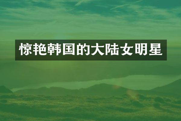 惊艳韩国的大陆女明星