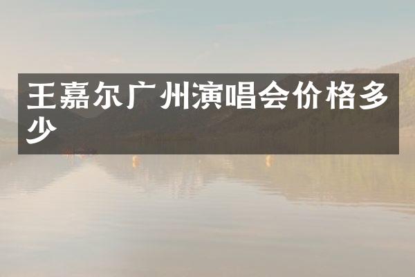 王嘉尔广州演唱会价格多少