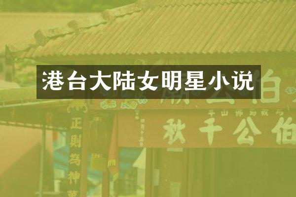 港台大陆女明星小说