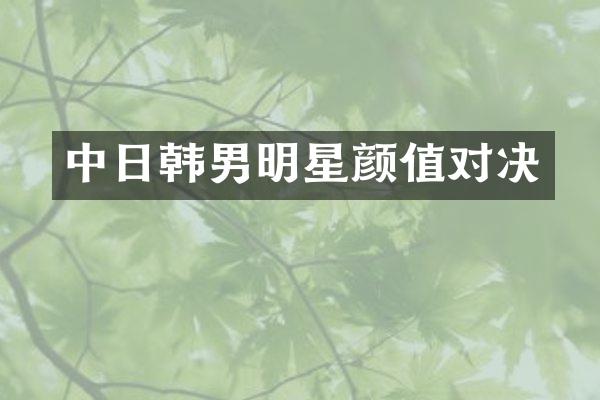 中日韩男明星颜值对决