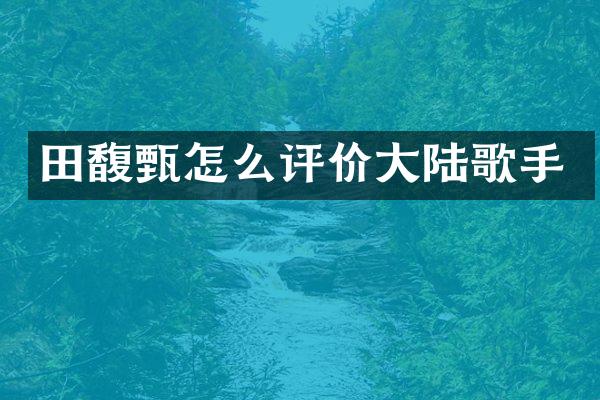 田馥甄怎么评价大陆歌手
