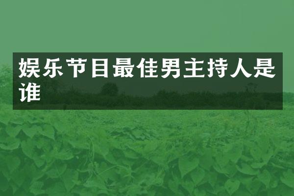娱乐节目最佳男主持人是谁