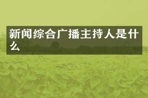 新闻综合广播主持人是什么