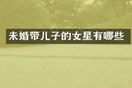 未婚带儿子的女星有哪些