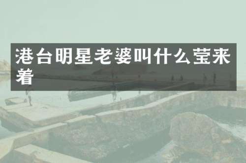 港台明星老婆叫什么莹来着