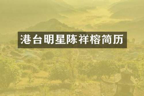港台明星陈祥榕简历