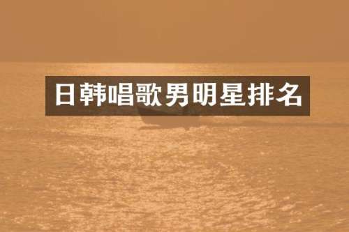 日韩唱歌男明星排名