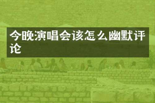 今晚演唱会该怎么幽默评论