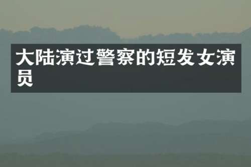 大陆演过警察的短发女演员