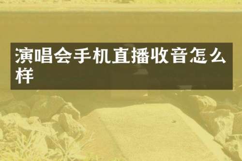 演唱会手机直播收音怎么样