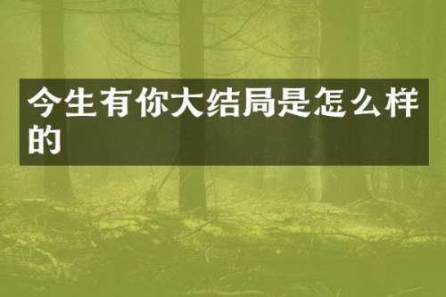 今生有你大结局是怎么样的