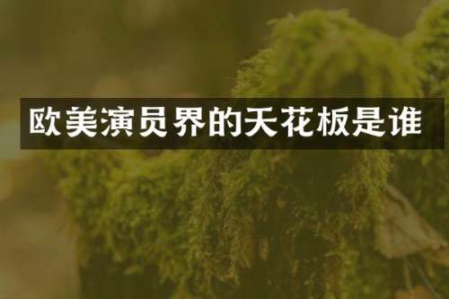 欧美演员界的天花板是谁
