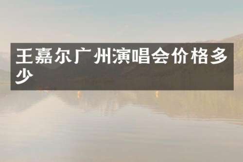 王嘉尔广州演唱会价格多少