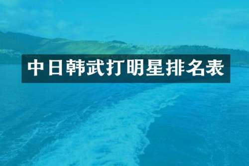中日韩武打明星排名表