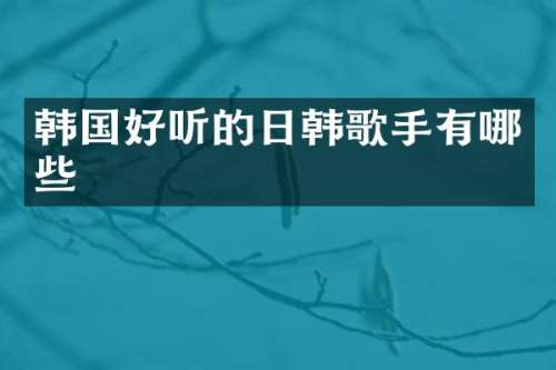 韩国好听的日韩歌手有哪些