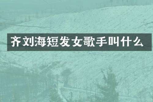 齐刘海短发女歌手叫什么