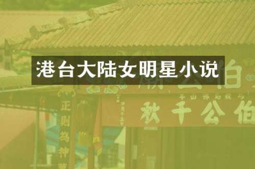 港台大陆女明星小说