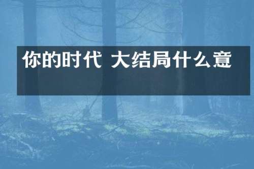 你的时代 大结局什么意思