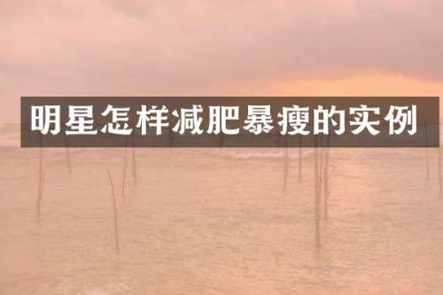 明星怎样减肥暴瘦的实例