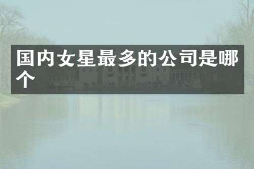 国内女星最多的公司是哪个