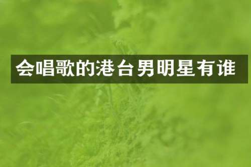会唱歌的港台男明星有谁