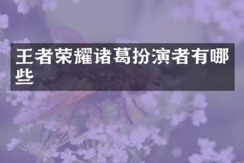 王者荣耀诸葛扮演者有哪些