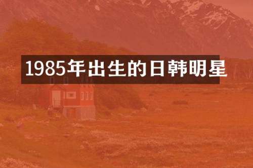 1985年出生的日韩明星