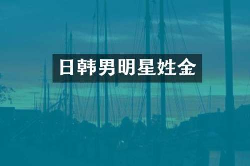日韩男明星姓金