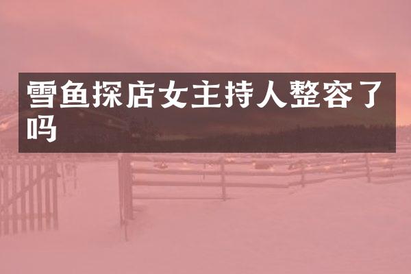 雪鱼探店女主持人整容了吗