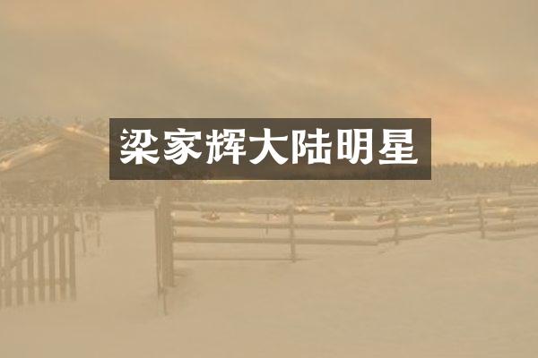 梁家辉大陆明星