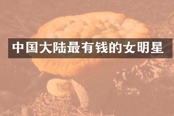 中国大陆最有钱的女明星