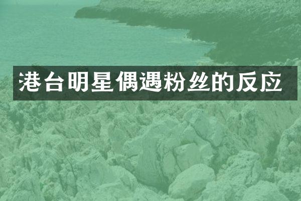 港台明星偶遇粉丝的反应