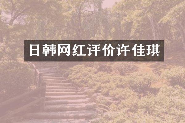 日韩网红评价许佳琪