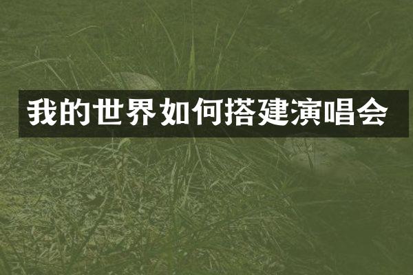 我的世界如何搭建演唱会