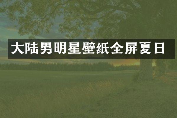 大陆男明星壁纸全屏夏日