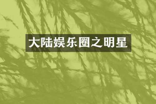 大陆娱乐圈之明星