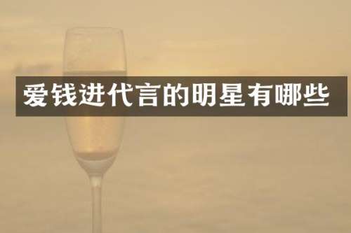 爱钱进代言的明星有哪些