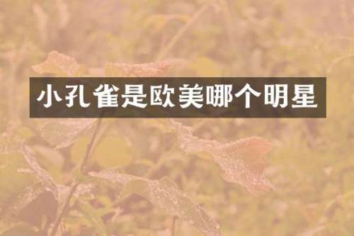小孔雀是欧美哪个明星