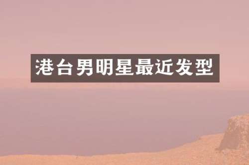 港台男明星最近发型