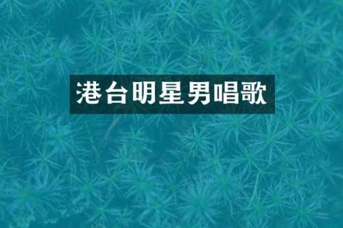 港台明星男唱歌