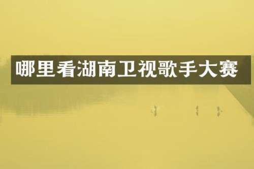 哪里看湖南卫视歌手大赛