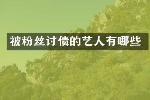 被粉丝的艺人有哪些