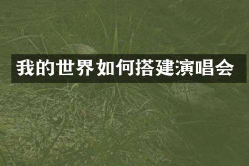 我的世界如何搭建演唱会