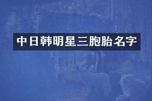 中日韩明星三胞胎名字