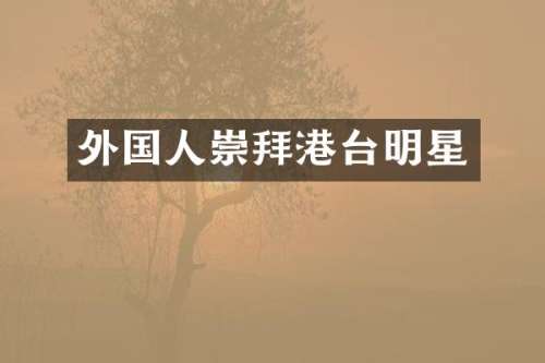 外国人崇拜港台明星